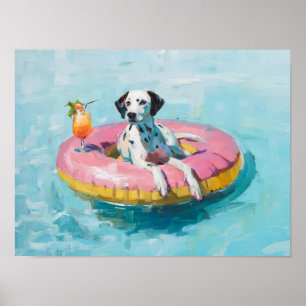 Dalmatiner Pool Schwimmbad Kunstdruckerei: Summer Poster