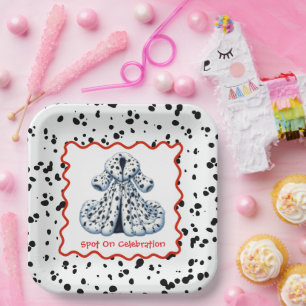 Dalmatiner Print Birthday   Schwarz-Weiß-Party Pappteller