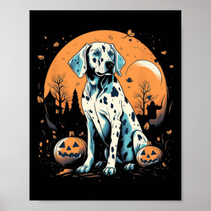 Dalmatiner Pumpkin Halloween Kostümhund Welpen Poster