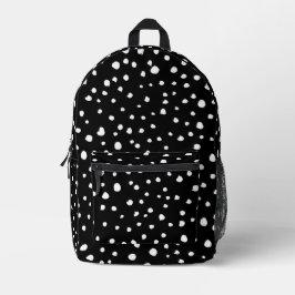 Dalmatiner Punkte, Dalmatiner Spots, Schwarz und W Bedruckter Rucksack