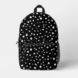 Dalmatiner Punkte, Dalmatiner Spots, Schwarz und W Bedruckter Rucksack