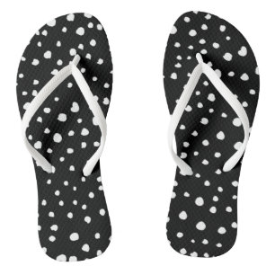 Dalmatiner Punkte, Dalmatiner Spots, Schwarz und W Flip Flops