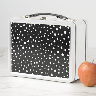 Dalmatiner Punkte, Dalmatiner Spots, Schwarz und W Metall Brotdose