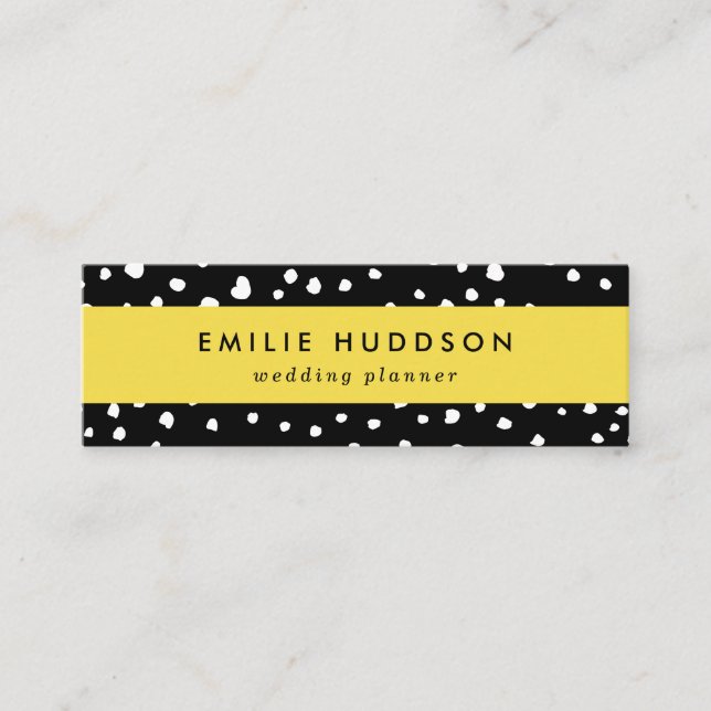 Dalmatiner Punkte, Dalmatiner Spots, Schwarz und W Mini Visitenkarte (Vorderseite)