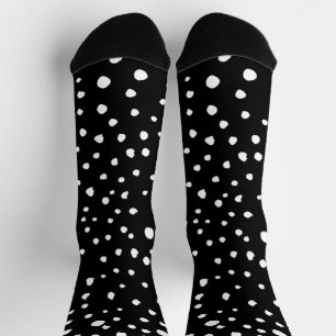 Dalmatiner Punkte, Dalmatiner Spots, Schwarz und W Socken