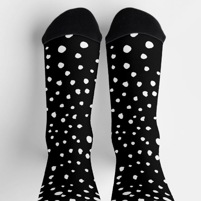 Dalmatiner Punkte, Dalmatiner Spots, Schwarz und W Socken (Oben)