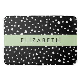 Dalmatiner Punkte, Punkte, schwarz und weiß, Ihr N Badematte