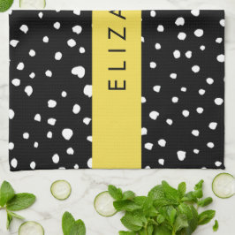Dalmatiner Punkte, Punkte, schwarz und weiß, Ihr N Geschirrtuch