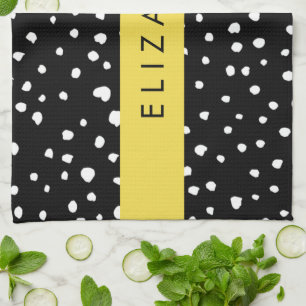 Dalmatiner Punkte, Punkte, schwarz und weiß, Ihr N Geschirrtuch