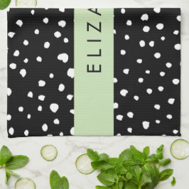 Dalmatiner Punkte, Punkte, schwarz und weiß, Ihr N Geschirrtuch