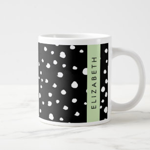 Dalmatiner Punkte, Punkte, schwarz und weiß, Ihr N Jumbo-Tasse
