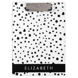 Dalmatiner Punkte, Punkte, schwarz und weiß, Ihr N Klemmbrett