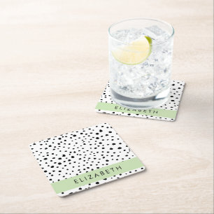 Dalmatiner Punkte, Punkte, schwarz und weiß, Ihr N Rechteckiger Pappuntersetzer