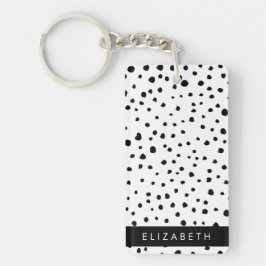Dalmatiner Punkte, Punkte, schwarz und weiß, Ihr N Schlüsselanhänger