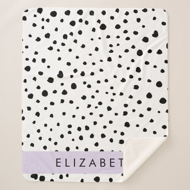 Dalmatiner Punkte, Punkte, schwarz und weiß, Ihr N Sherpadecke (Vorderseite)