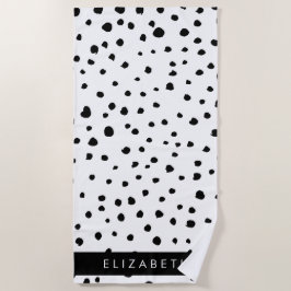 Dalmatiner Punkte, Punkte, schwarz und weiß, Ihr N Strandtuch