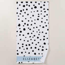 Dalmatiner Punkte, Punkte, schwarz und weiß, Ihr N Strandtuch