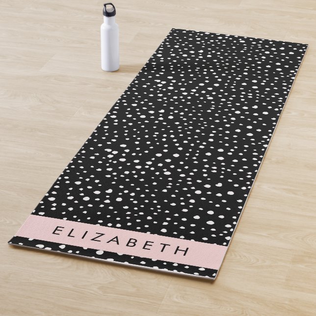 Dalmatiner Punkte, Punkte, schwarz und weiß, Ihr N Yogamatte (Beispiel)