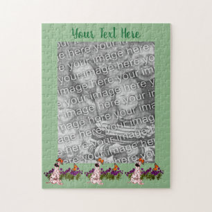 Dalmatiner-Puppy-Butterfets Foto-Frame-Vorlage Puzzle