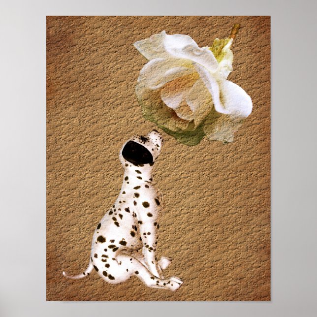 Dalmatiner Puppy Rose Age Paper Art Poster (Vorne)