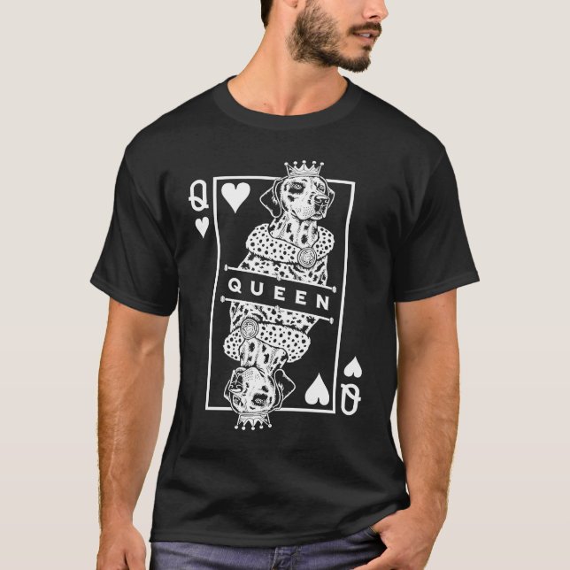 Dalmatiner Queen of Hearts Hund Pop T-Shirt (Vorderseite)