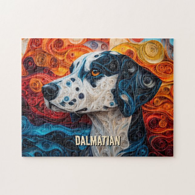Dalmatiner Quilling Art Dog Portrait Puzzle (Horizontal)
