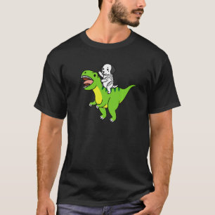 Dalmatiner reitet Rex Dinosaurier Hund   T-Shirt