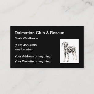 Dalmatiner Rescue Dog Rasse Club Visitenkarte