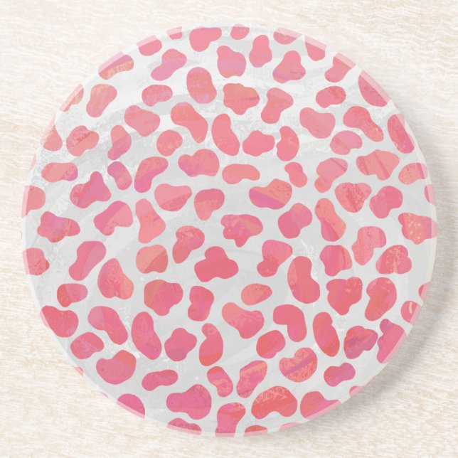 Dalmatiner Rosa und Weiß Getränkeuntersetzer (Vorne)