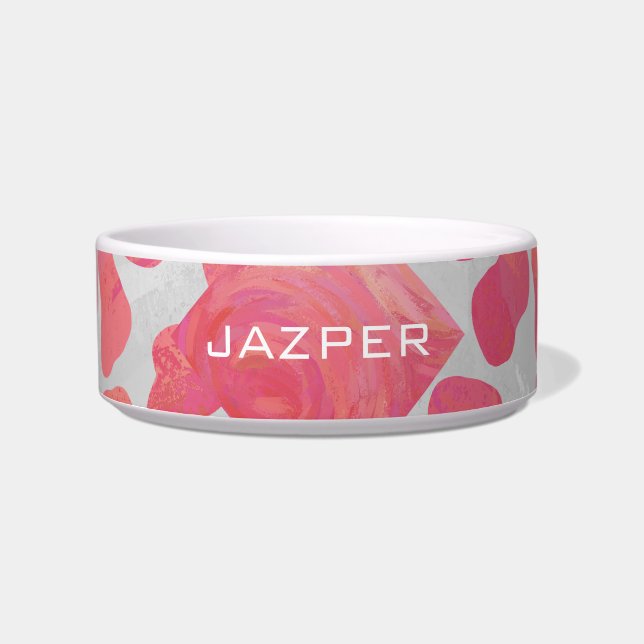Dalmatiner Rosa und Weiß mit Monogramm Napf (Vorderseite)