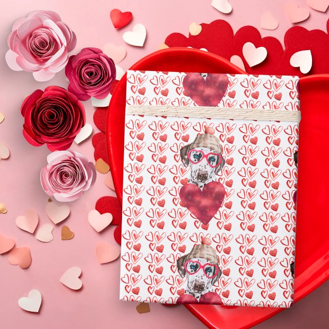 Dalmatiner Rotes Herz Dog Lover Valentine Geschenkpapier (Von Creator hochgeladen)