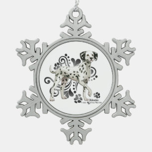 Dalmatiner Schneeflocken Zinn-Ornament