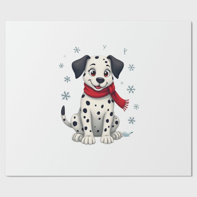 Dalmatiner Schneefun Geschenkpapier (Flach)