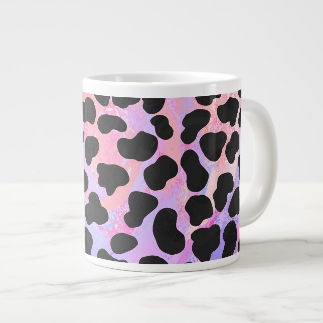 Dalmatiner Schwarz/Rosa Jumbo-Tasse (Vorderseite Rechts)