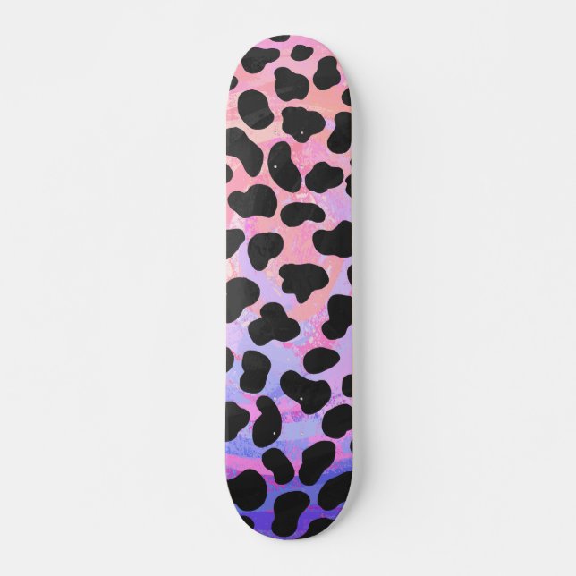 Dalmatiner Schwarz/Rosa Skateboard (Vorne)