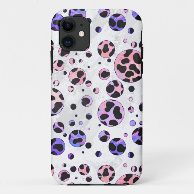 Dalmatiner Schwarz und Rosa Polka Dot drucken Case-Mate iPhone Hülle (Rückseite)
