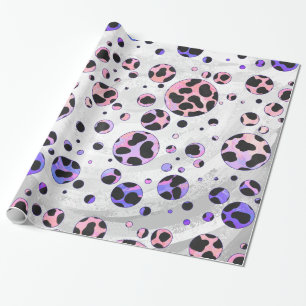 Dalmatiner Schwarz und Rosa Polka Dot drucken Geschenkpapier