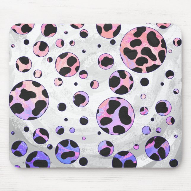 Dalmatiner Schwarz und Rosa Polka Dot drucken Mousepad (Vorne)
