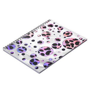 Dalmatiner Schwarz und Rosa Polka Dot drucken Notizblock