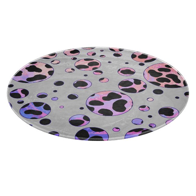 Dalmatiner Schwarz und Rosa Polka Dot drucken Schneidebrett (Ecke)
