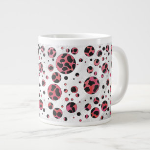 Dalmatiner Schwarz und Rot mit Polka Dots Jumbo-Tasse