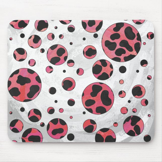 Dalmatiner Schwarz und Rot mit Polka Dots Mousepad (Vorne)