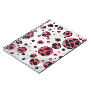 Dalmatiner Schwarz und Rot mit Polka Dots Notizblock