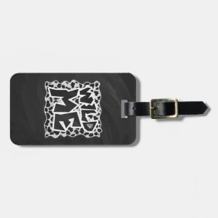 Dalmatiner Schwarz und Weiß mit Wilden Mich Gepäckanhänger