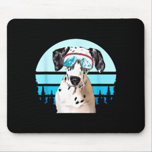 Dalmatiner Skifahren Winter Berg Skifahrer Hundeli Mousepad