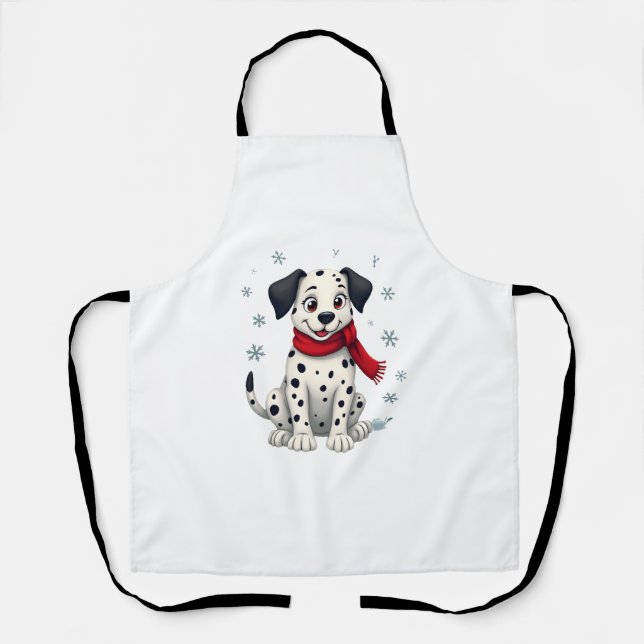 Dalmatiner Snowy Fun Hund Schürze (Vorderseite)