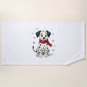 Dalmatiner Snowy Fun Hund Strandtuch