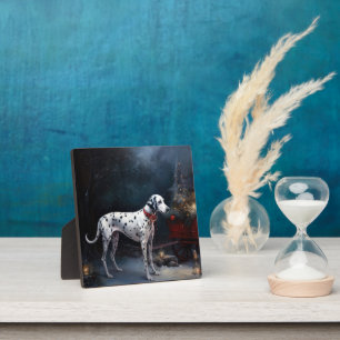 Dalmatiner Snowy Sleigh Weihnachtsdekor Fotoplatte