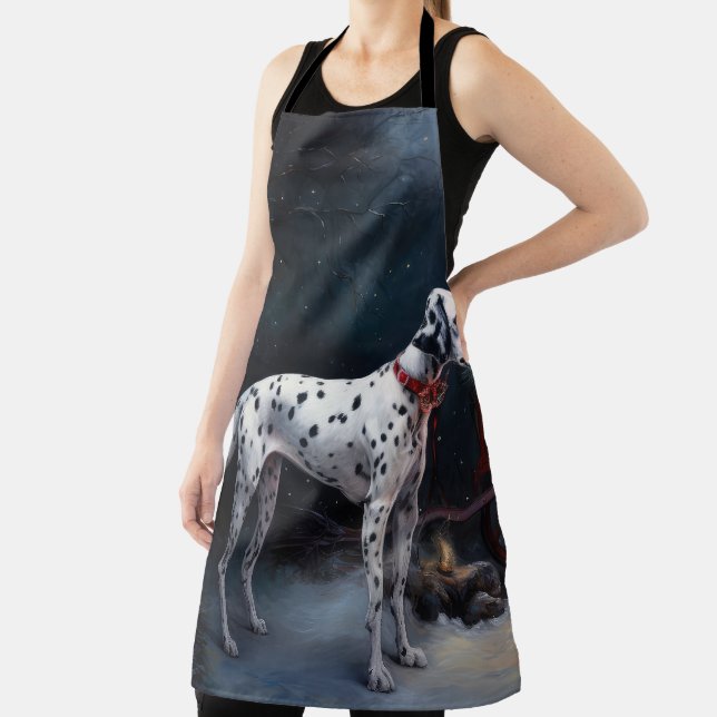 Dalmatiner Snowy Sleigh Weihnachtsdekor Schürze (InSitu)