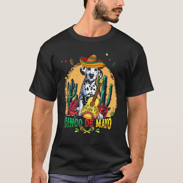 Dalmatiner Sombrero Cinco De Mayo Mexican Dog Men  T-Shirt (Vorderseite)